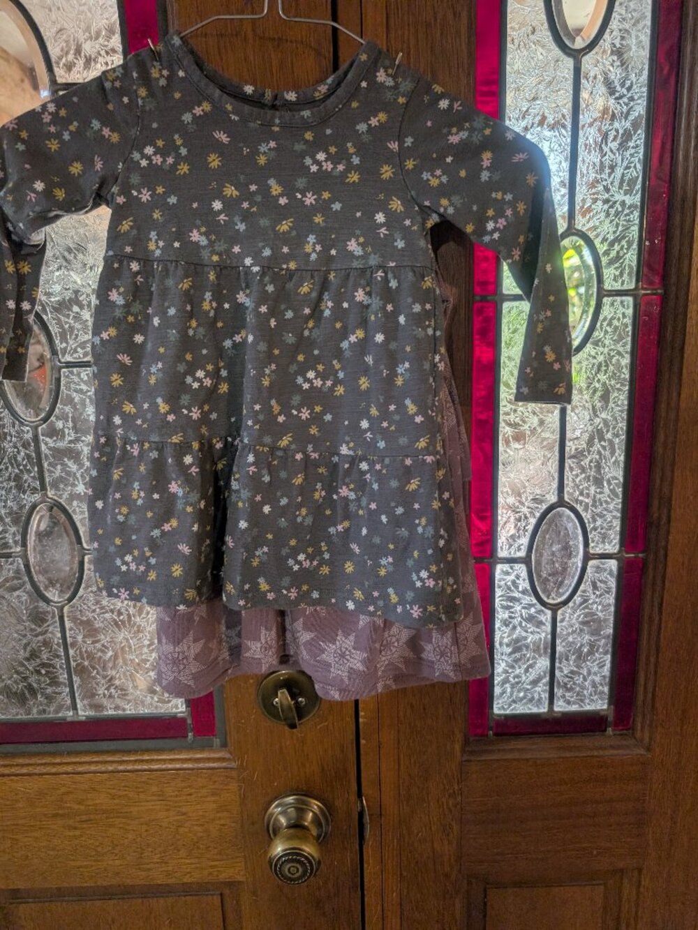 Toddler Girl 2 long sleeve dresses, size 18 months; qty 2